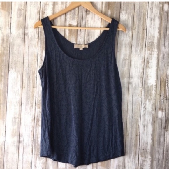 LOFT Tops - Loft Blue Diamond Sleeveless Blouse